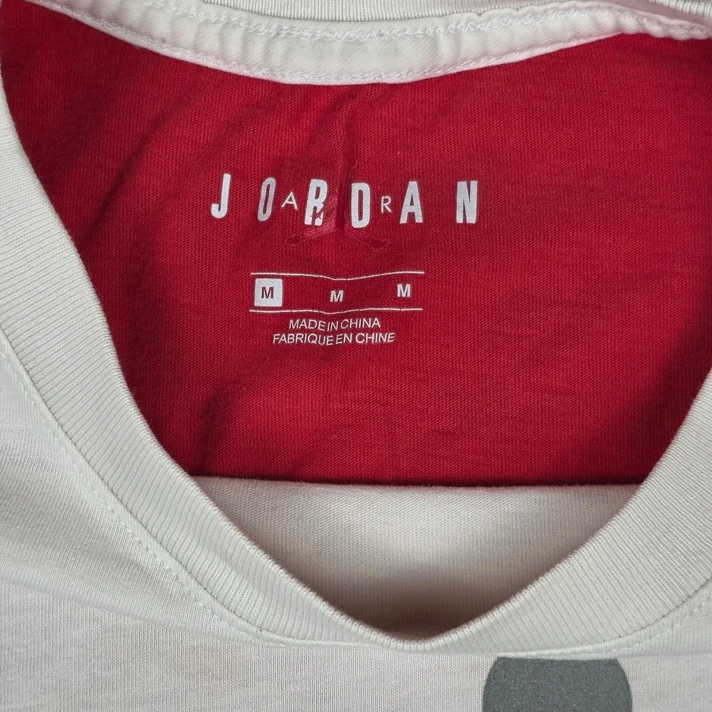 Jordan Jumpman‎ Air Graphic T-Shirt Mens Medium White Red Jumpman Logo Cotton